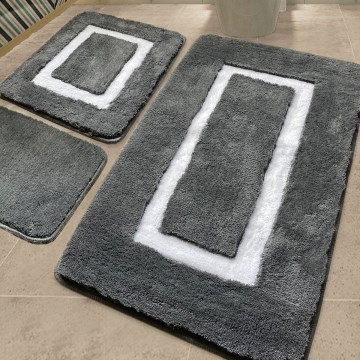 Set od 3 prostirke za kupatilo 60/60/100 cm, antracit