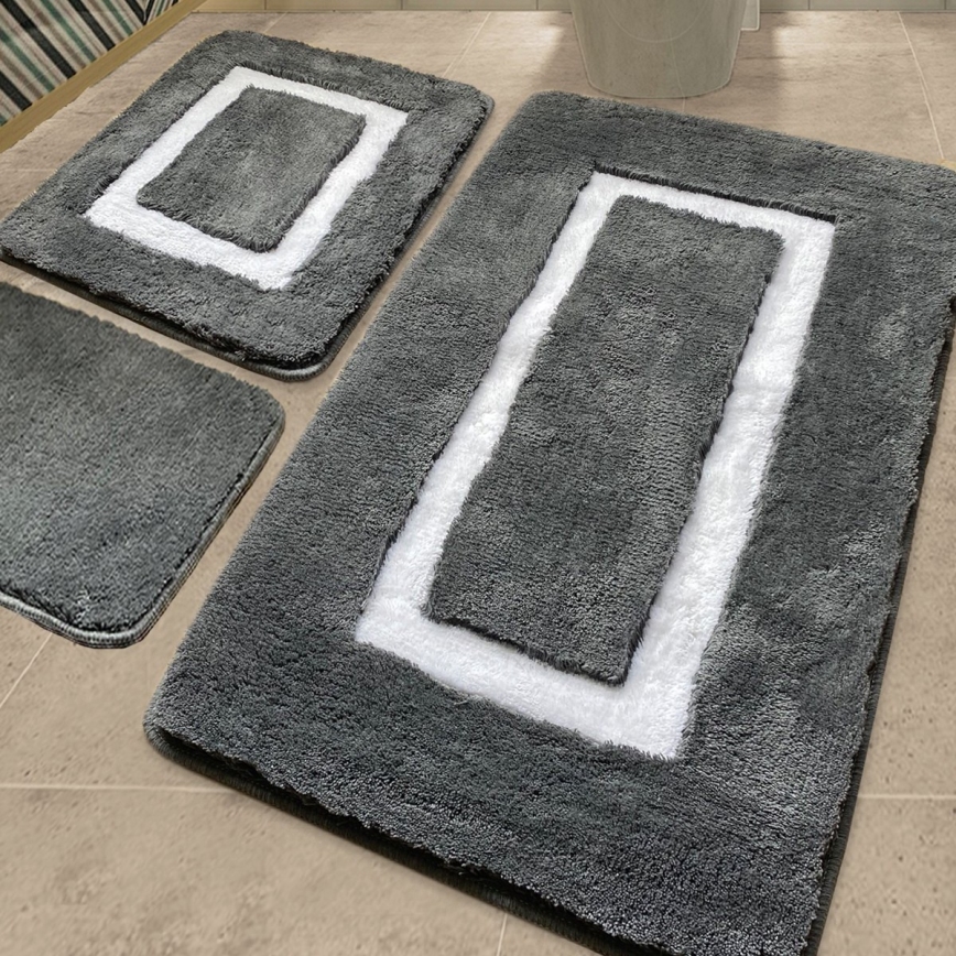 Set od 3 prostirke za kupatilo 60/60/100 cm, antracit