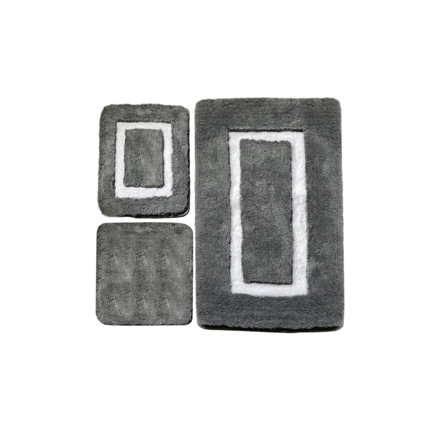Set od 3 prostirke za kupatilo 60/60/100 cm, antracit