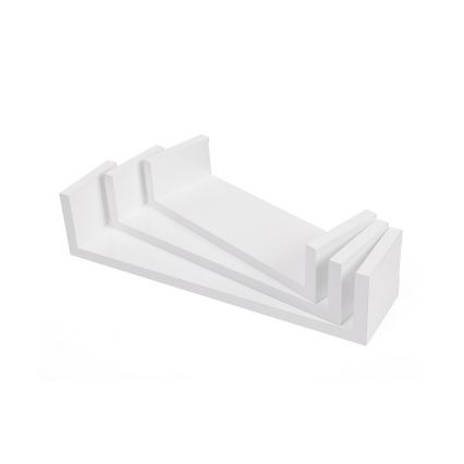Set od 3 zidne police SHELFY, bele boje