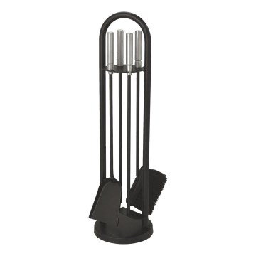 Set za kamin, 5 delova, crne boje