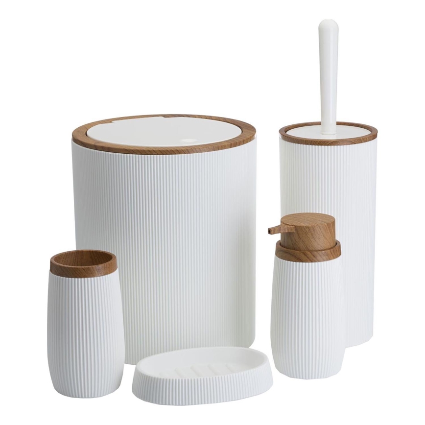 Set za kupatilo ALISON 5 kom bela/braon