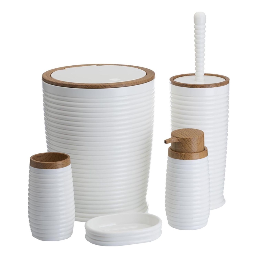 Set za kupatilo CAROL 5 kom bela/braon
