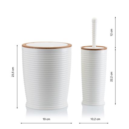 Set za kupatilo CAROL 5 kom bela/braon