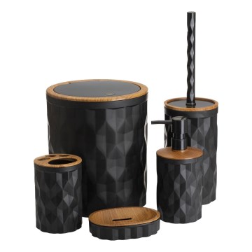 Set za kupatilo REINA 5 kom crni/braon