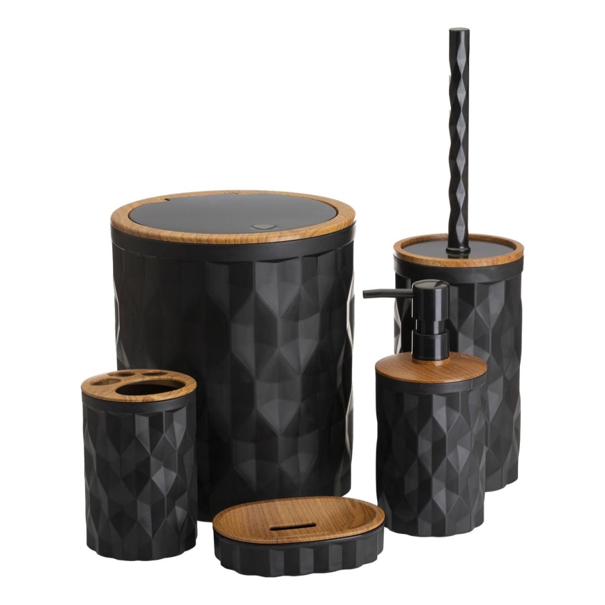 Set za kupatilo REINA 5 kom crni/braon