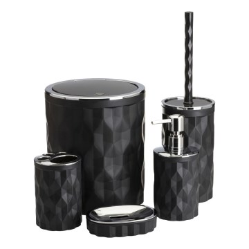 Set za kupatilo REINA 5 kom crni/sjajni krom