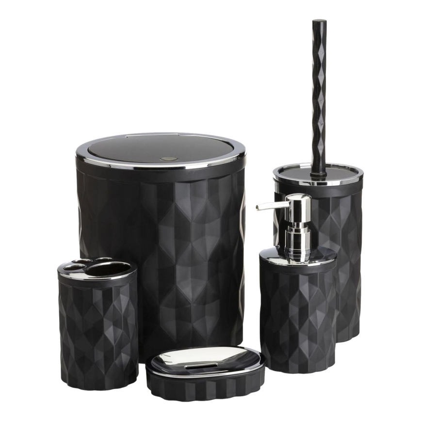 Set za kupatilo REINA 5 kom crni/sjajni krom