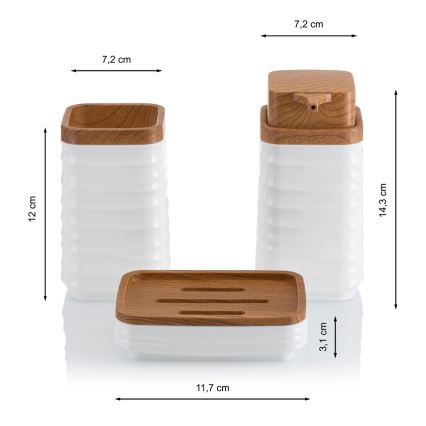 Set za kupatilo WAVE 5 kom bela/braon