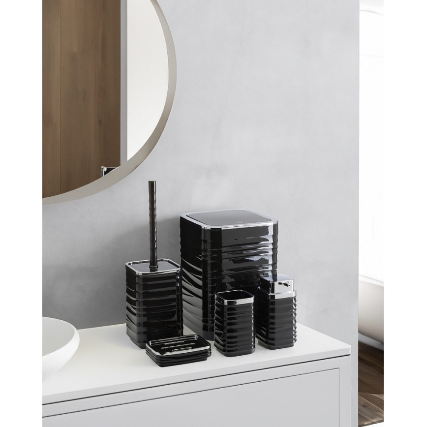 Set za kupatilo WAVE 5 kom crni/sjajni krom