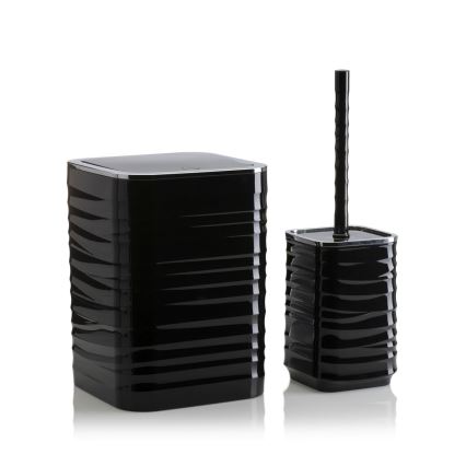 Set za kupatilo WAVE 5 kom crni/sjajni krom