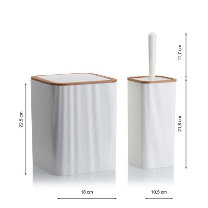 Set za kupatilo ZOYA 5 kom bela/braon