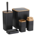 Set za kupatilo ZOYA 5 kom crni/braon
