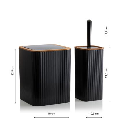 Set za kupatilo ZOYA 5 kom crni/braon