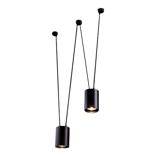 Shilo - Luster na sajli 2xGU10/15W/230V pauk crna