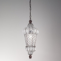 SIRU - Luster na lancu BABÀ 1xE27/60W/230V prečnik 30 cm prozirno/smeđe venecijansko staklo