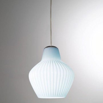 SIRU - Luster na sajli LONDON 1xE27/60W/230V plavi/sjajni hrom/venecijansko staklo