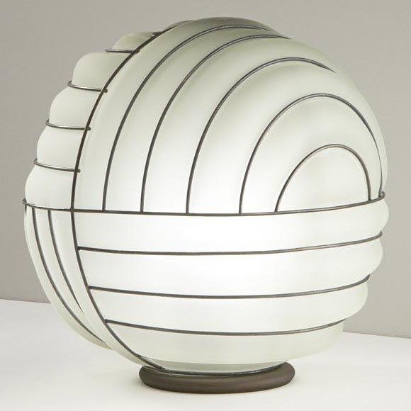 SIRU - Stona lampa CARTESIO 1xE27/60W/230V braon/bela venecijansko staklo
