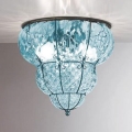 SIRU - Stropna svetiljka CLASSIC 3xE14/40W/230V prečnik 25 cm plava/crna venecijansko staklo