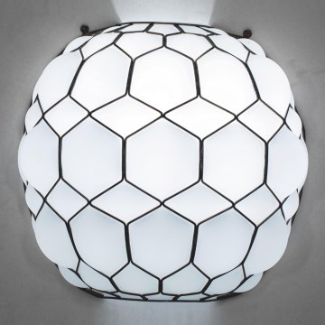 SIRU - Zidna lampa GALAPAGOS 1xE27/60W/230V crna/bela venecijansko staklo