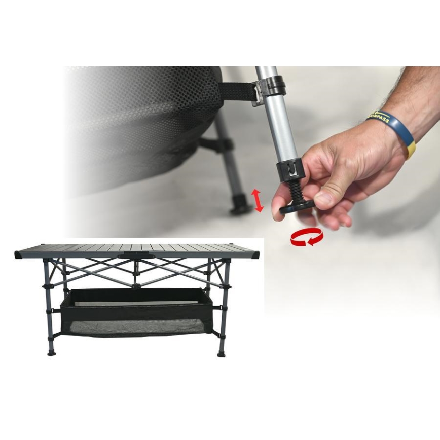 Sklopivi kamperski sto 123x55cm antracit