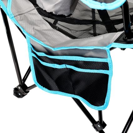 Sklopivi kamperski sto + stolica siva/plava