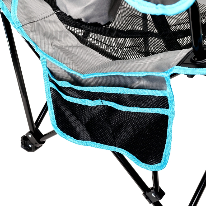 Sklopivi kamperski sto + stolica siva/plava