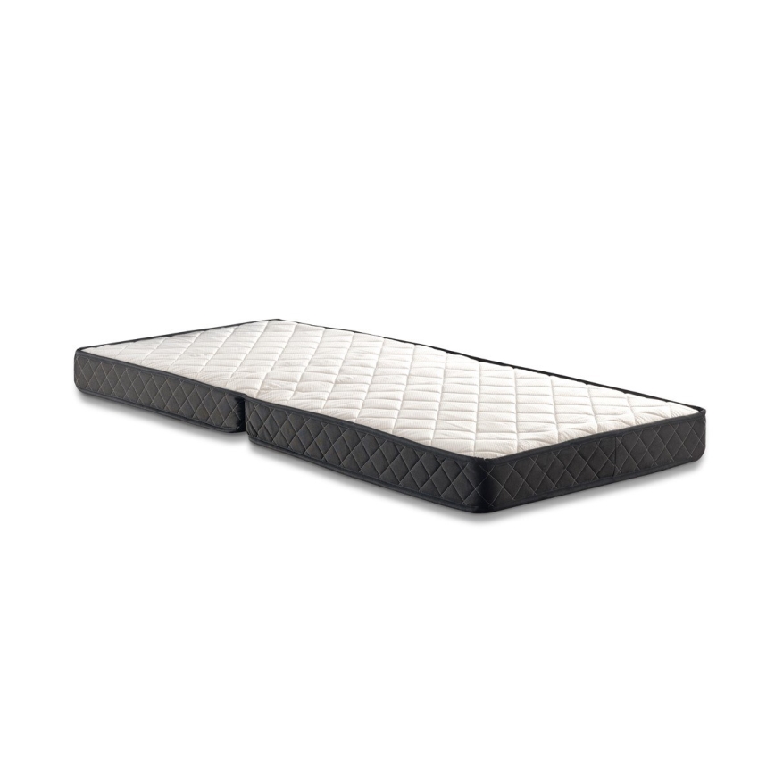 Sklopivi metalni jednokrevetni krevet HERON 90x204 cm beli nosivost 120 kg