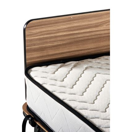 Sklopivi metalni jednokrevetni krevet sa dušekom HERON 80x190 cm, beli