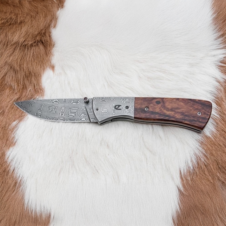 Sklopivi nož od damaškog čelika 8 cm Ironwood