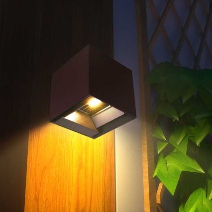 LED solarno zidno svetlo sa senzorom LED/9W/3,7V 3000/4000/5000K 2600 mAh IP65 braon