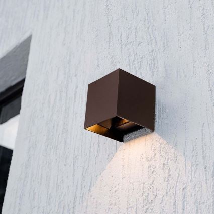 LED solarno zidno svetlo sa senzorom LED/9W/3,7V 3000/4000/5000K 2600 mAh IP65 braon