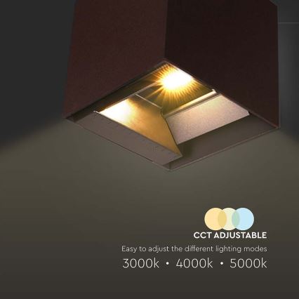 LED solarno zidno svetlo sa senzorom LED/9W/3,7V 3000/4000/5000K 2600 mAh IP65 braon