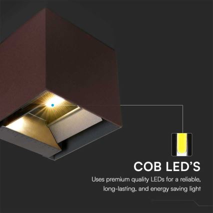 LED solarno zidno svetlo sa senzorom LED/9W/3,7V 3000/4000/5000K 2600 mAh IP65 braon