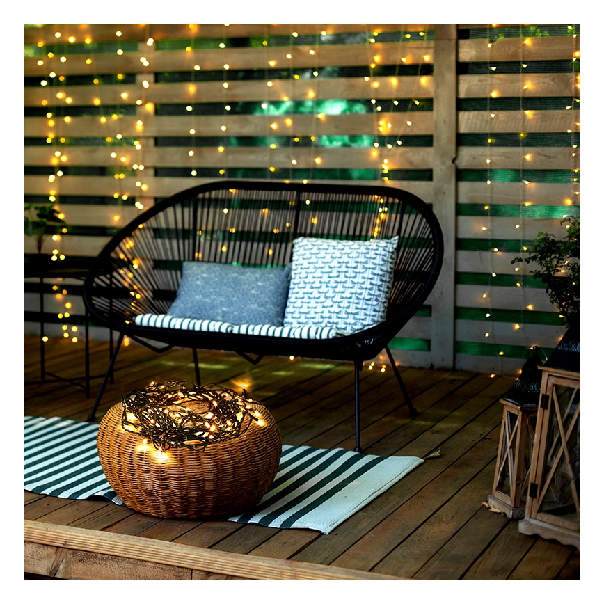 LED božićne spoljašnje lampice 400xLED / 8 funkcija, 25 m, IP44, topla bela