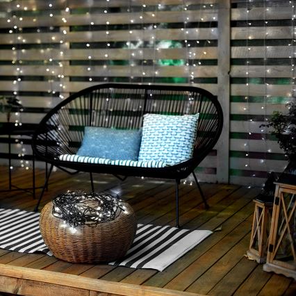 LED spoljašnji božićni lanac, 50 LED, 8 funkcija, 8 m, IP44, hladno bela