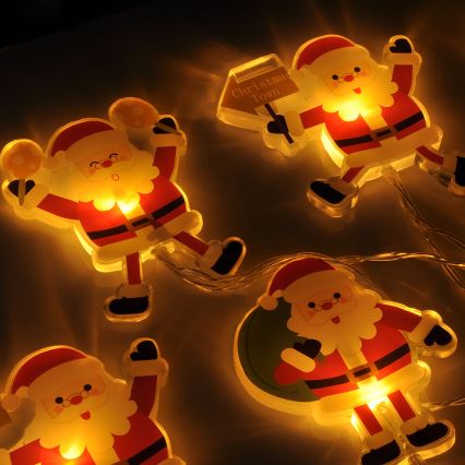 LED božićni lanac sa usisnim čašicama 6xLED/2xAA 1,2m topla bela Santa