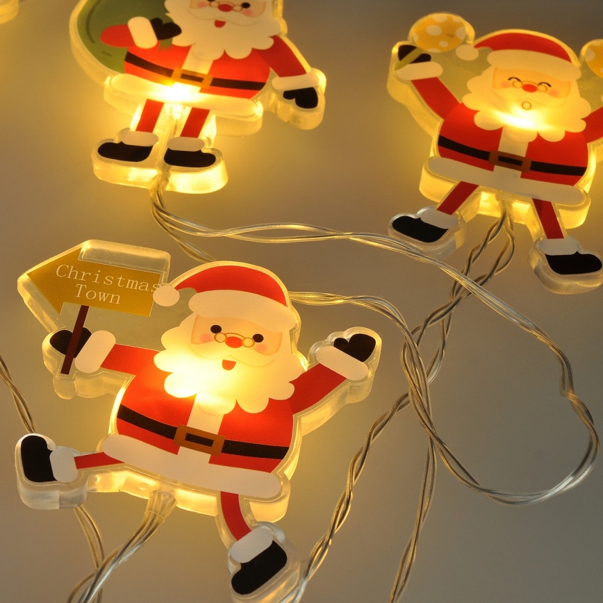 LED božićni lanac sa usisnim čašicama 6xLED/2xAA 1,2m topla bela Santa