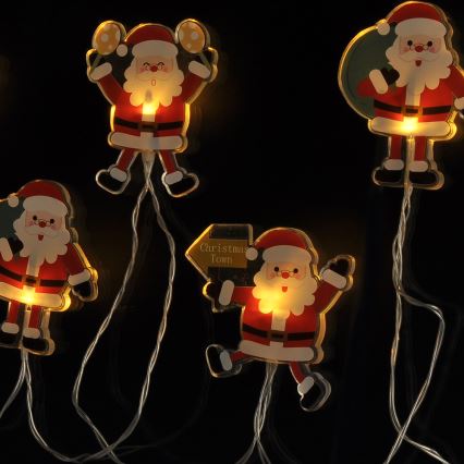 LED božićni lanac sa usisnim čašicama 6xLED/2xAA 1,2m topla bela Santa