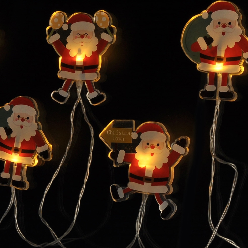 LED božićni lanac sa usisnim čašicama 6xLED/2xAA 1,2m topla bela Santa
