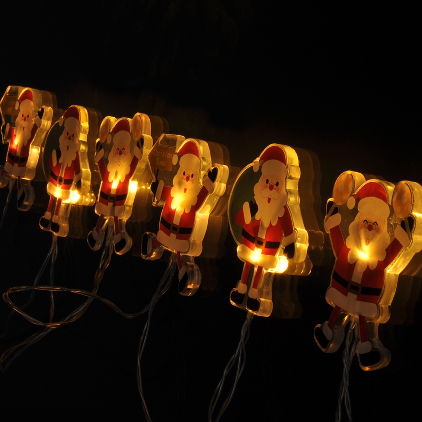 LED božićni lanac sa usisnim čašicama 6xLED/2xAA 1,2m topla bela Santa