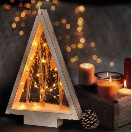 LED božićna dekoracija LED/2xAA zasneženo zimsko cveće