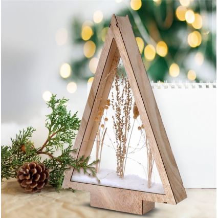 LED božićna dekoracija LED/2xAA zasneženo zimsko cveće