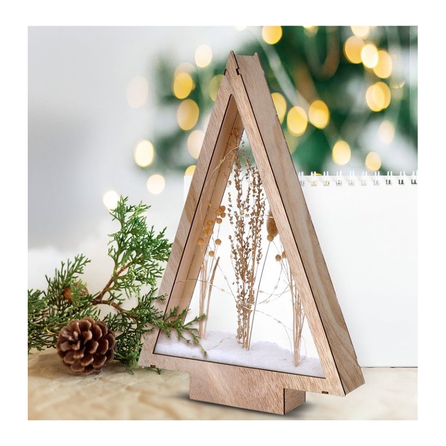 LED božićna dekoracija LED/2xAA zasneženo zimsko cveće