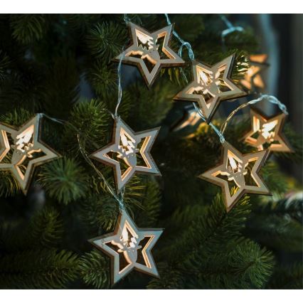 LED božićna girlanda 10xLED/2xAA 1,8 m topla bela