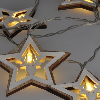 LED božićna girlanda 10xLED/2xAA 1,8 m topla bela