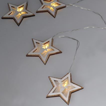 LED božićna girlanda 10xLED/2xAA 1,8 m topla bela