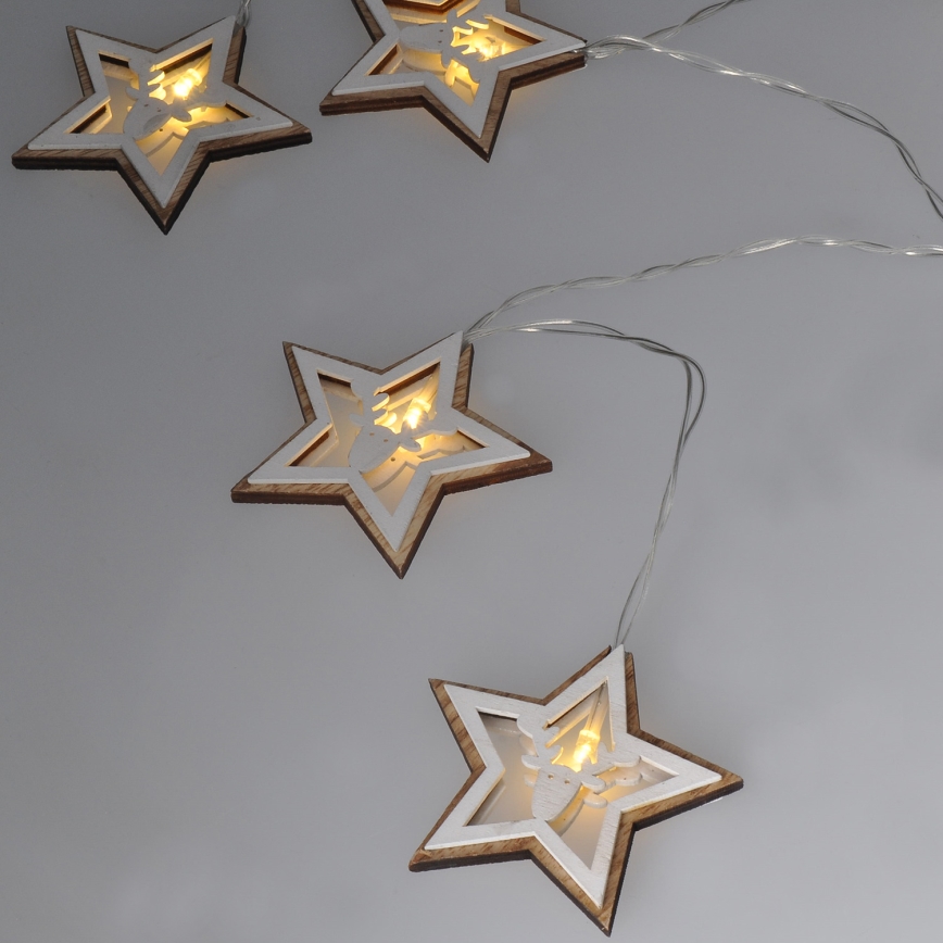 LED božićna girlanda 10xLED/2xAA 1,8 m topla bela