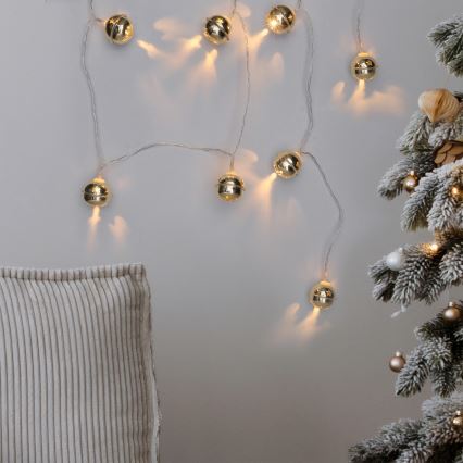 LED božićni lanac 10xLED/2xAA/topla bela 1,8m zvončići