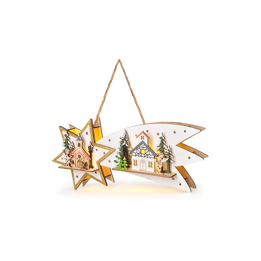 LED božićna dekoracija 10xLED/2xAA kometa